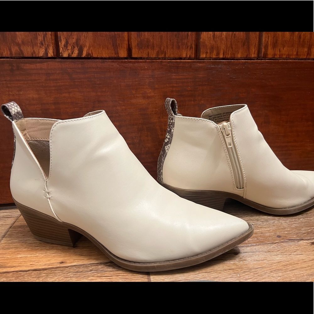 Ivory ankle boots